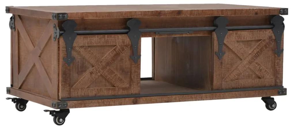 vidaXL Măsuță de cafea, lemn masiv de brad, 91 x 51 x 38 cm, maro