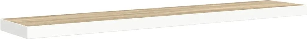vidaXL Raft de perete suspendat, stejar și alb, 120x23,5x3,8 cm, MDF