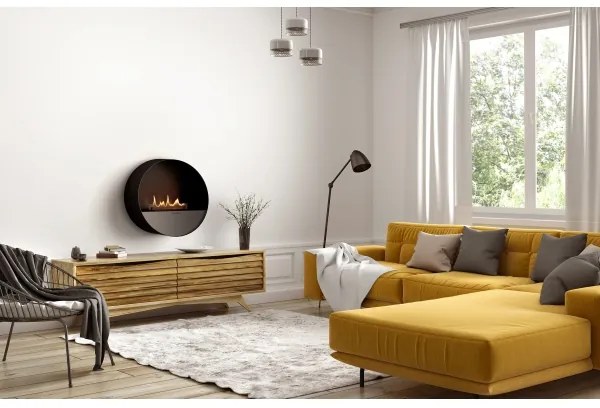 Șemineu BIO cu telecomandă Planika Bubble Wall & Floor BEV 72,6x65 cm 2,5kW