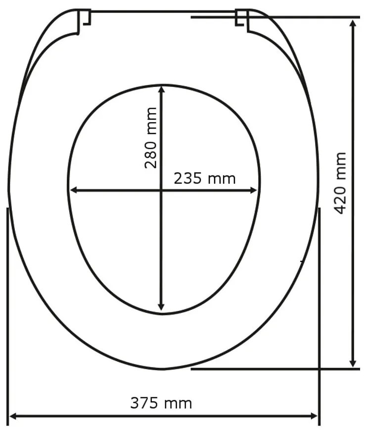 Capac WC cu închidere lentă Wenko Kos, 44 x 37 cm, negru