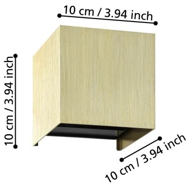 Aplică LED Eglo 901091 VALMONTONE 2xLED/1,5W/230V 3000K auriu