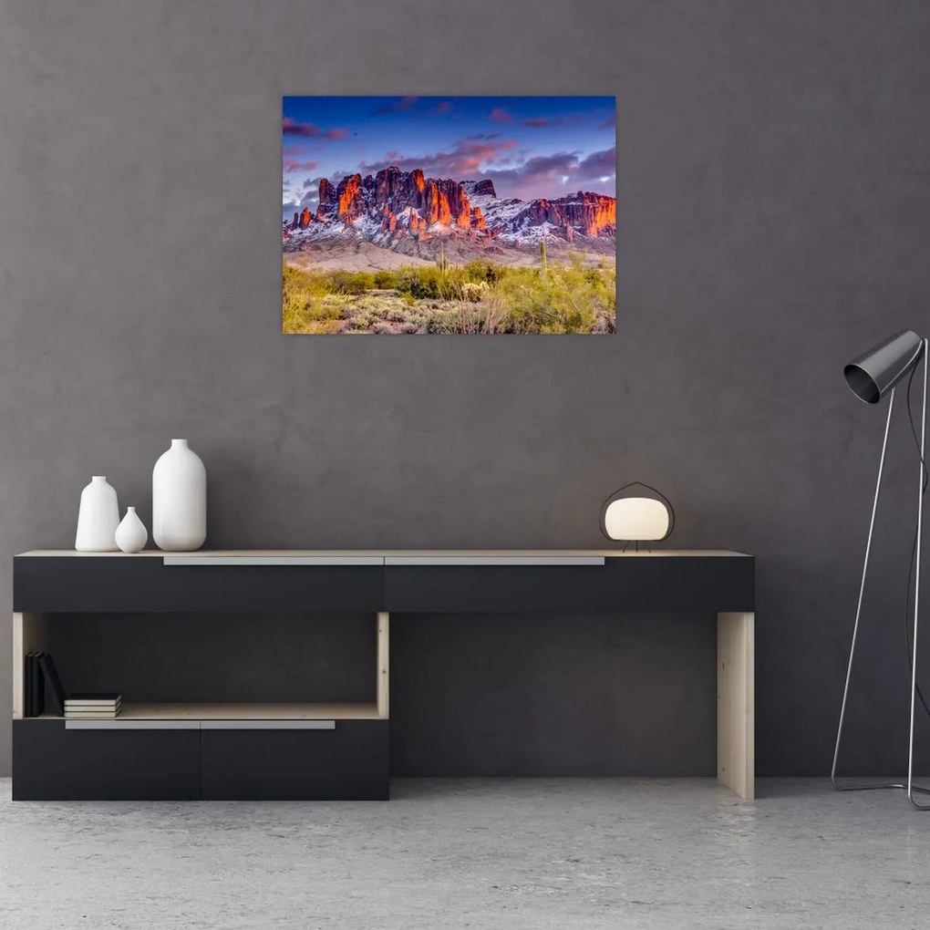 Tablou pe sticlă - Munții din Arizona (70x50 cm)