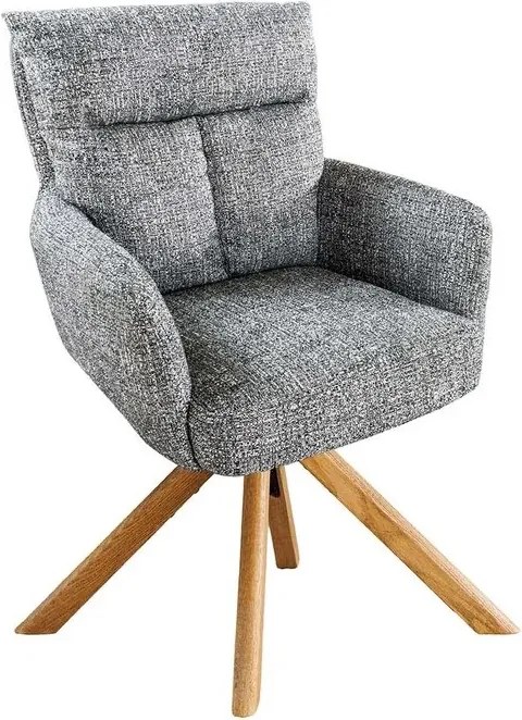 Set de 2 scaune pivotante picioare din lemn Big George verde texturat