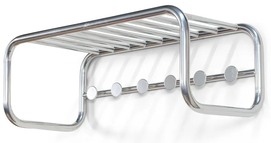 Cuier de perete argintiu cu raft din metal 72 cm Retro – Spinder Design