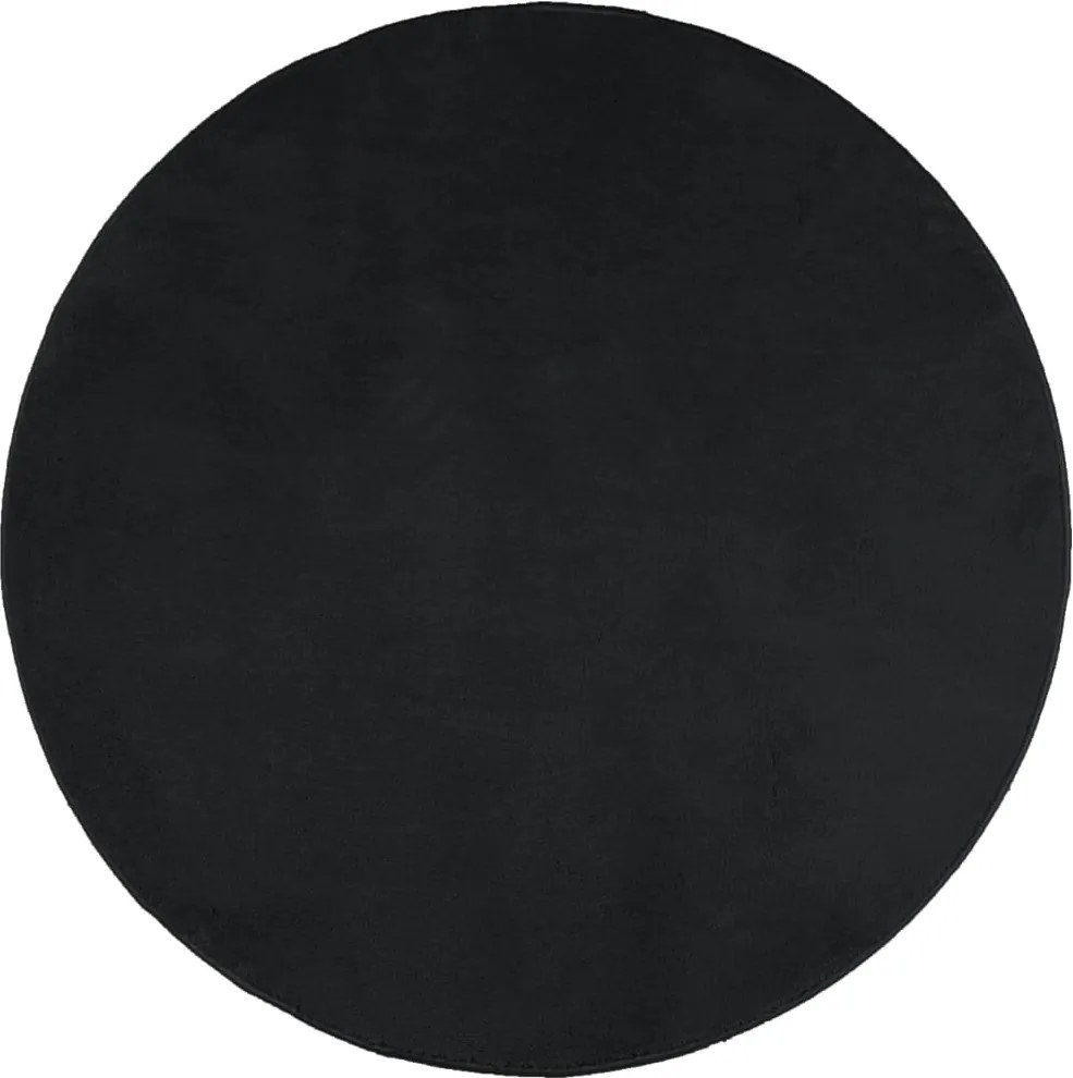 vidaXL Covor „OVIEDO”, fire scurte, negru, Ø 120 cm