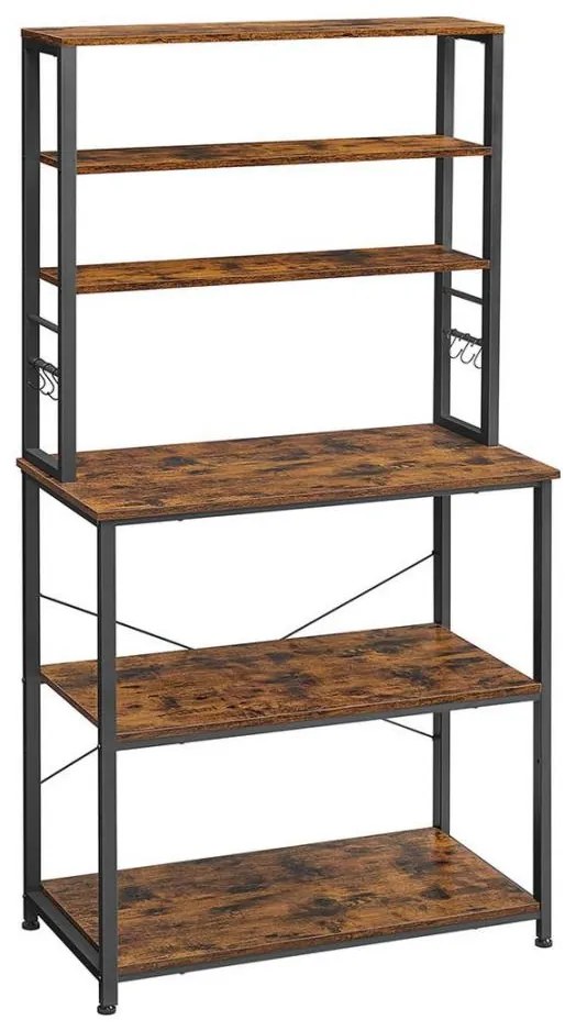 Etajeră pentru bucătărie MARGE, maro/negru