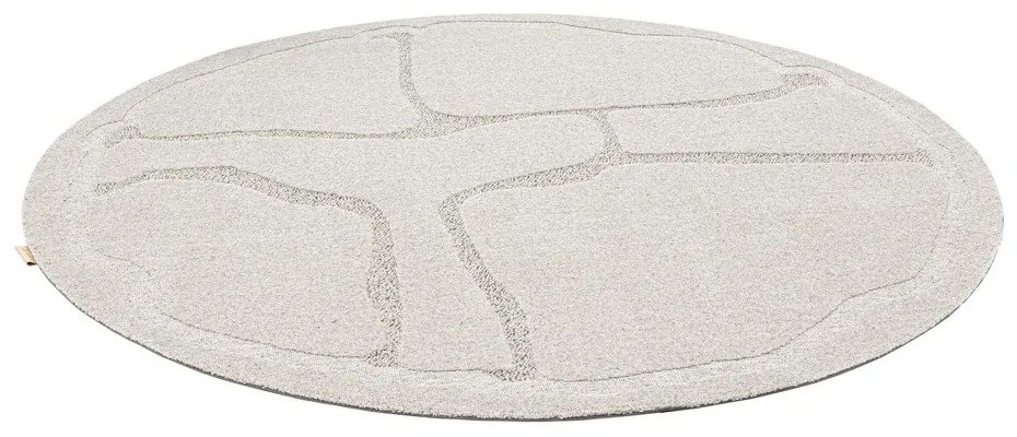 Covor gri deschis rotund din lână ø 200 cm Morphic Organica – Agnella