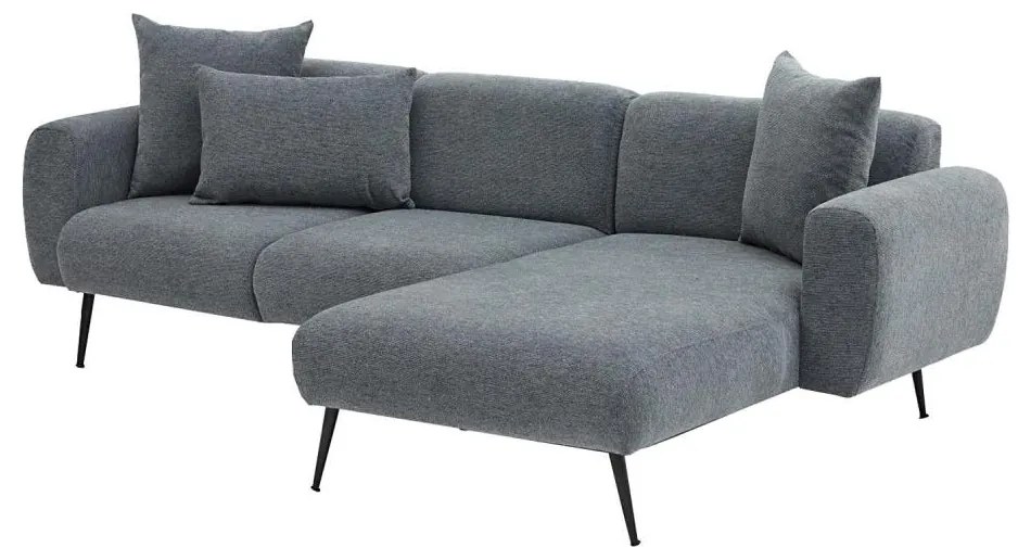 Colțar în L PISA, gri, pe partea dreaptă