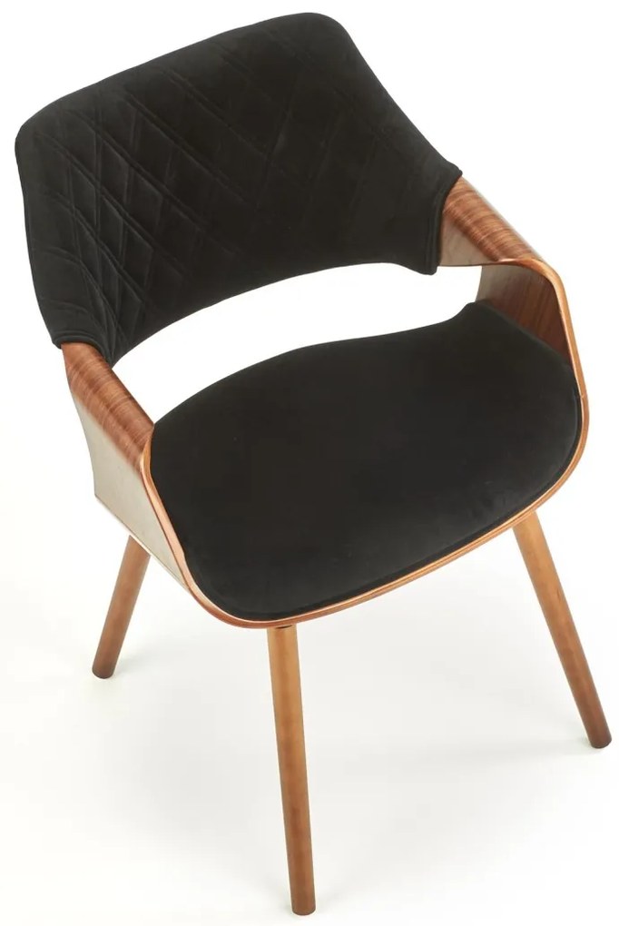 Scaun K396 material catifea negru nuc