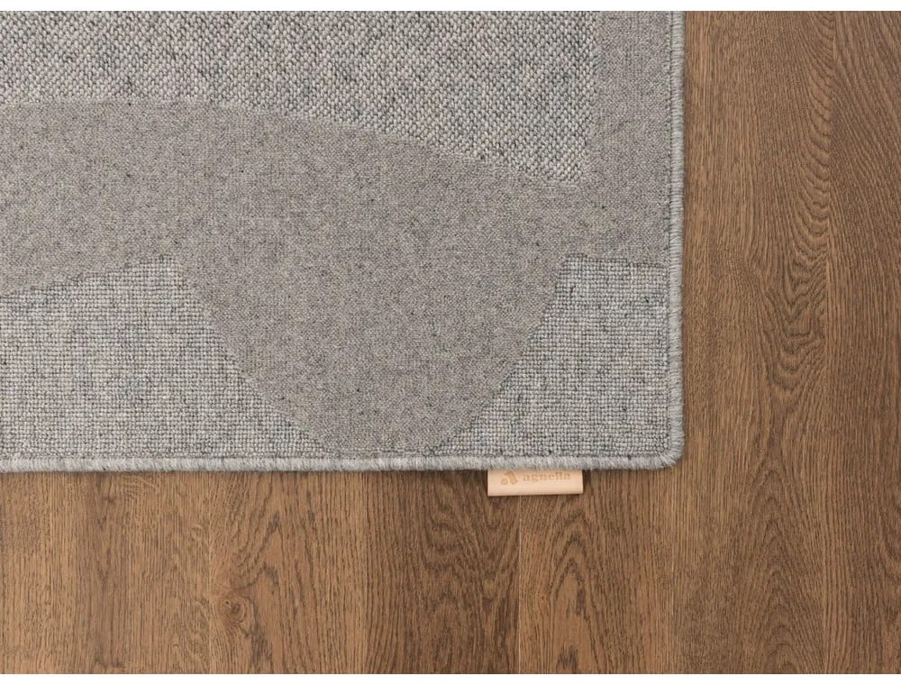 Covor gri din lână 160x230 cm Morphic Botanica – Agnella