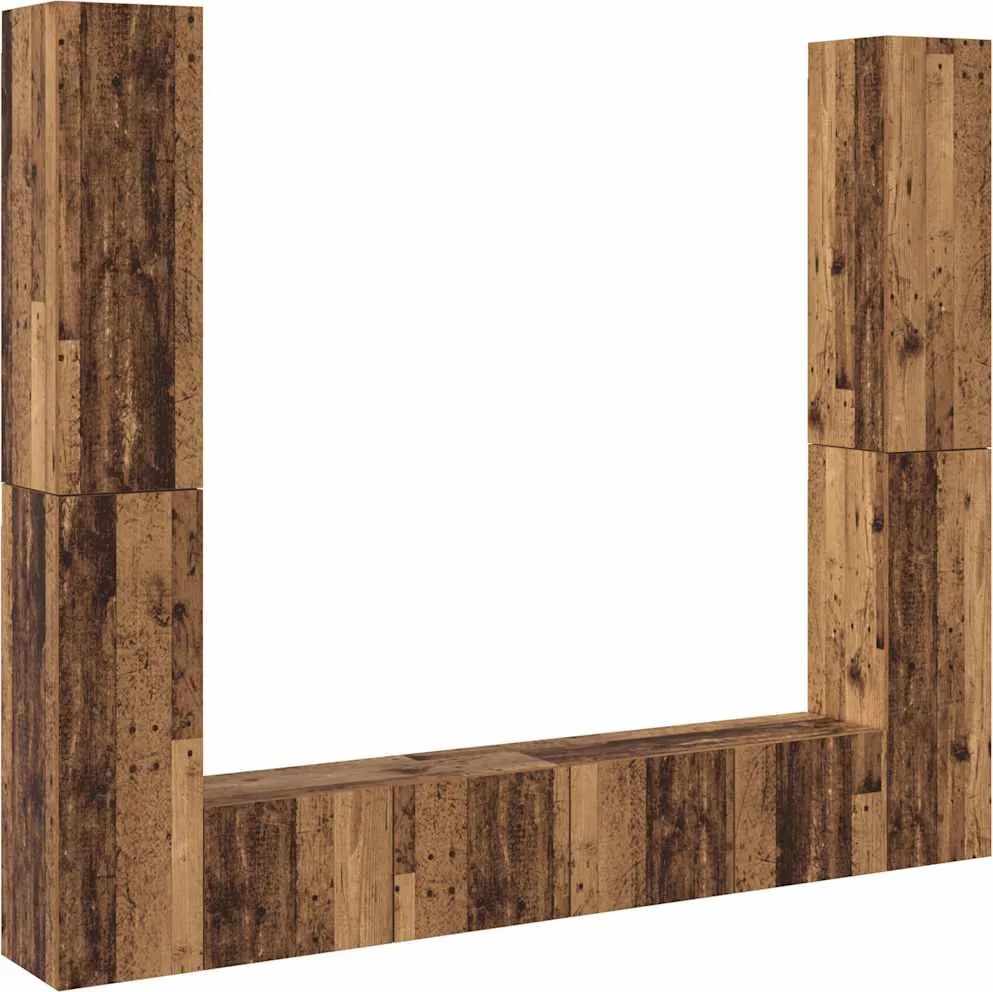 vidaXL Dulapuri TV montate pe perete 6 buc Lemn vechi lemn prelucrat
