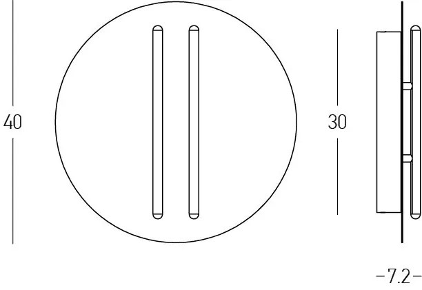 Plafoniera LED 13W 3000K BLACK STICK-GREY ZB-2573