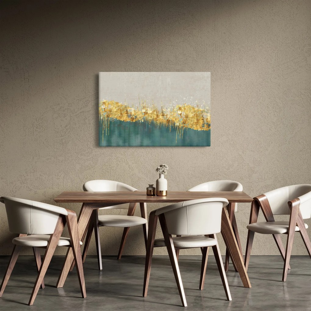 Tablou - Textura cu decor auriu (90x60 cm)