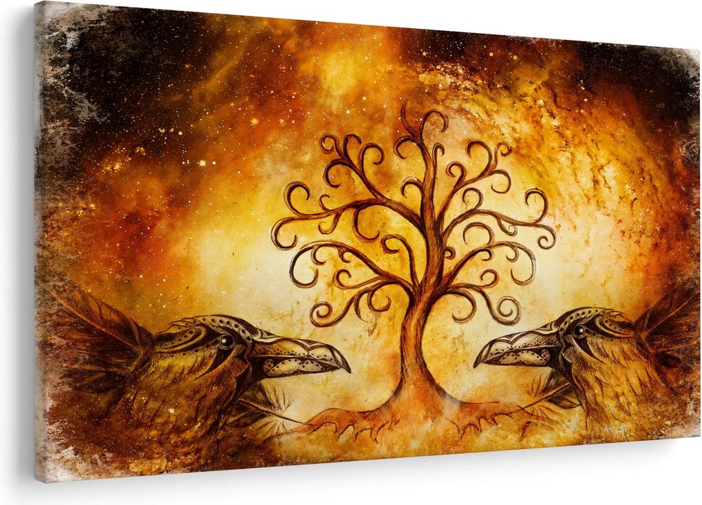 Tablou natural abstract cu copac (90x60 cm)
