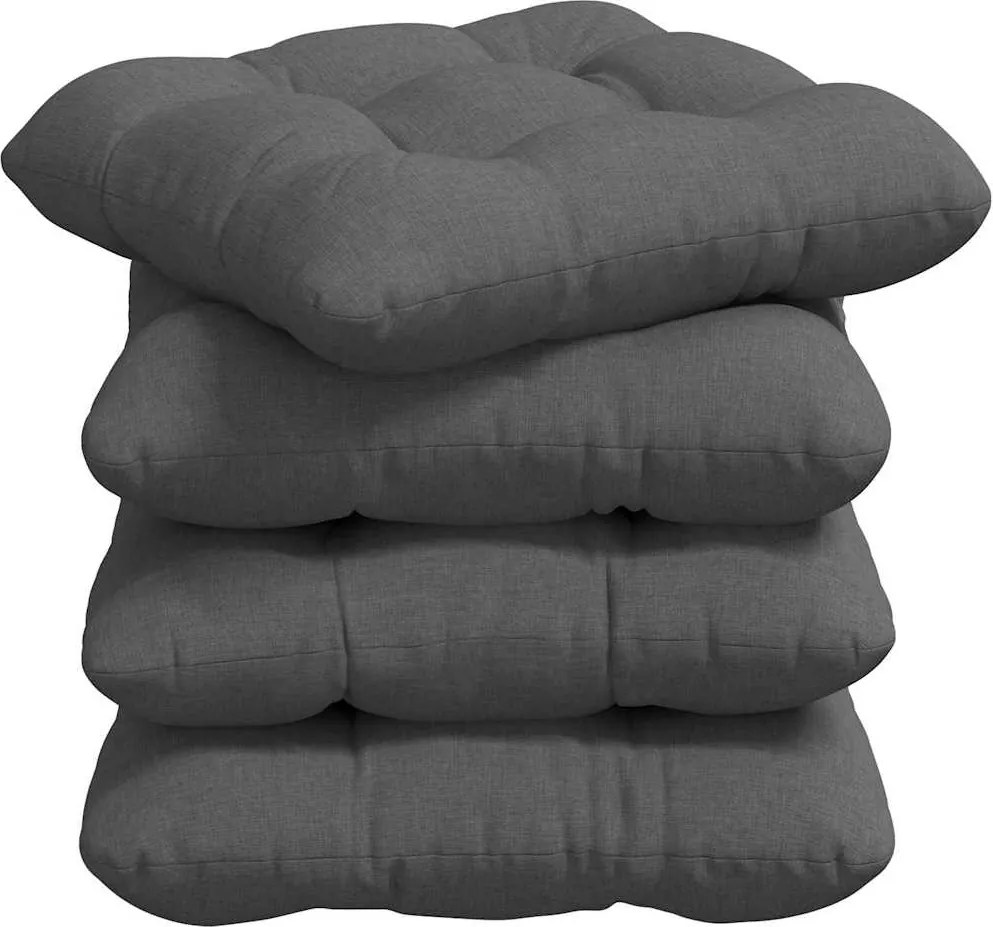 vidaXL Perne de Șezut 4 pcs Gri închis 40 x 40 x 12 cm țesătură
