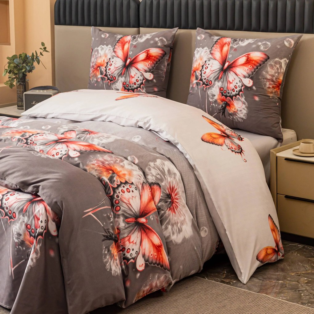 Lenjerie de pat din microfibra FLARISSE gri Dimensiune lenjerie de pat: 70 x 80 cm | 140 x 200 cm