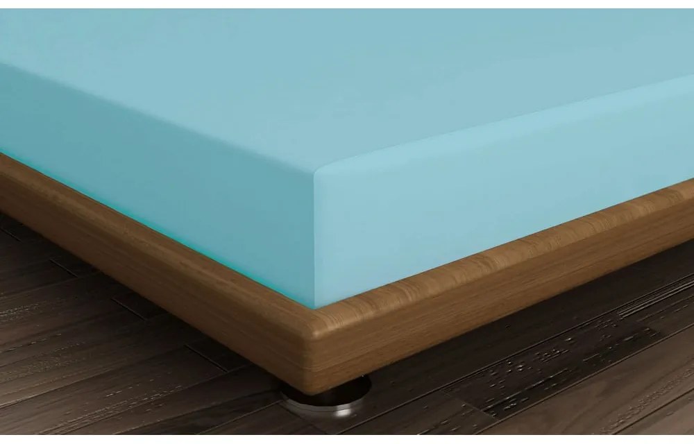 Cearceaf turcoaz din bumbac cu elastic 140x200 cm – Mijolnir
