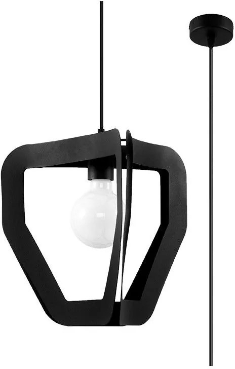 Sollux Lighting Tres lampă suspendată 1x60 W negru SL.0930