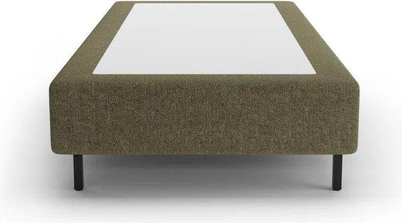 Pat verde tapițat fără tăblie 90x200 cm Whale – Micadoni