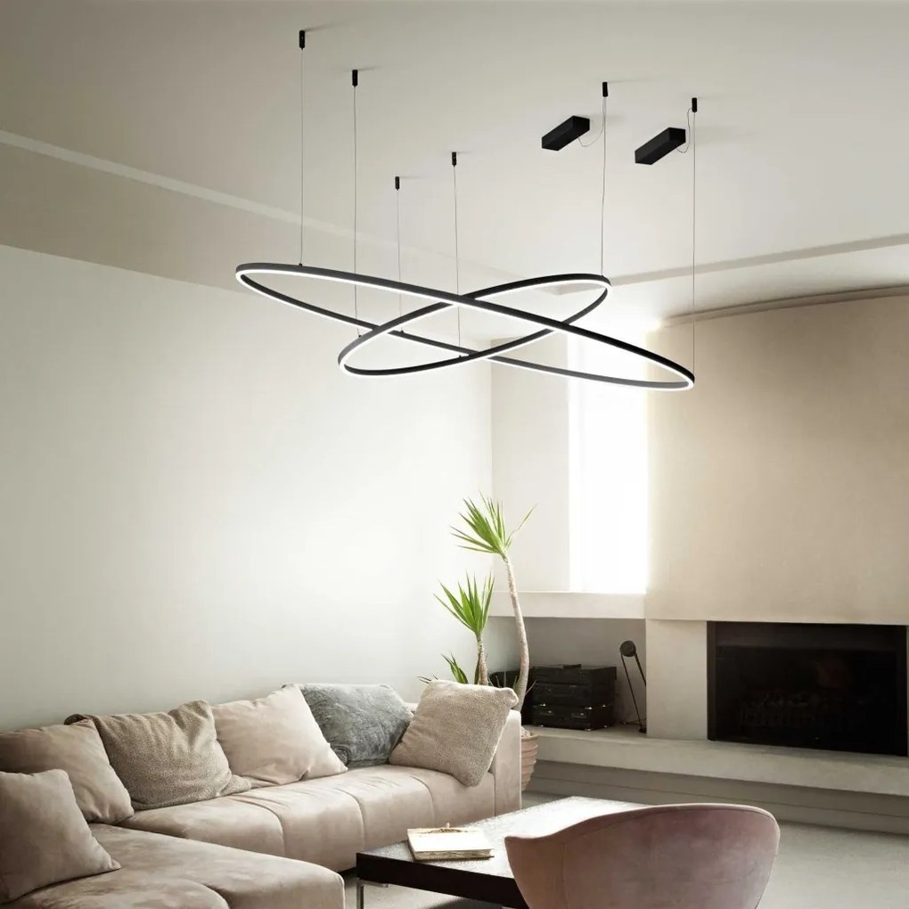 Lustra LED XXL design modern Oracle slim sp d150 round 4000k on-off negru