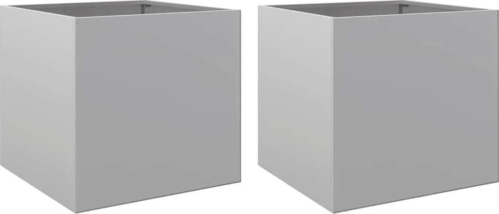 vidaXL Jardiniere, 2 buc., argintiu, 42x40x39 cm, oțel galvanizat