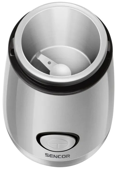 Râșniță electrică pentru boabe de cafea 60 g 150W/230V albă/crom Sencor