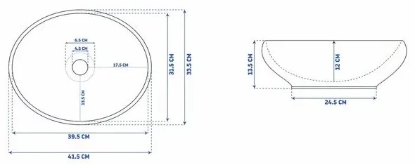 Lavoar alb auriu pe blat Rea Sofia 41 cm