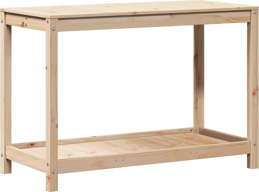 vidaXL Masă de plantare cu poliță, 108x50x75 cm, lemn masiv de pin