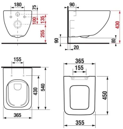JIKA H8669540000001 - Vas WC suspendat PURE + capac WC SoftClose PURE
