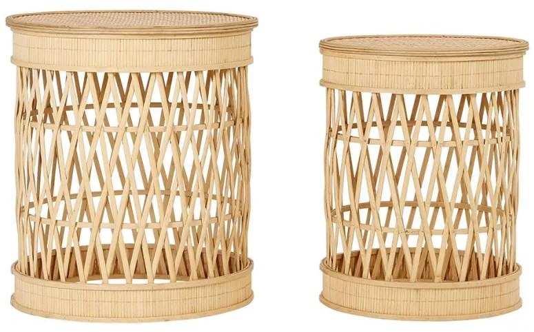 Set 2 masute de cafea, din lemn de bambus, Ladret