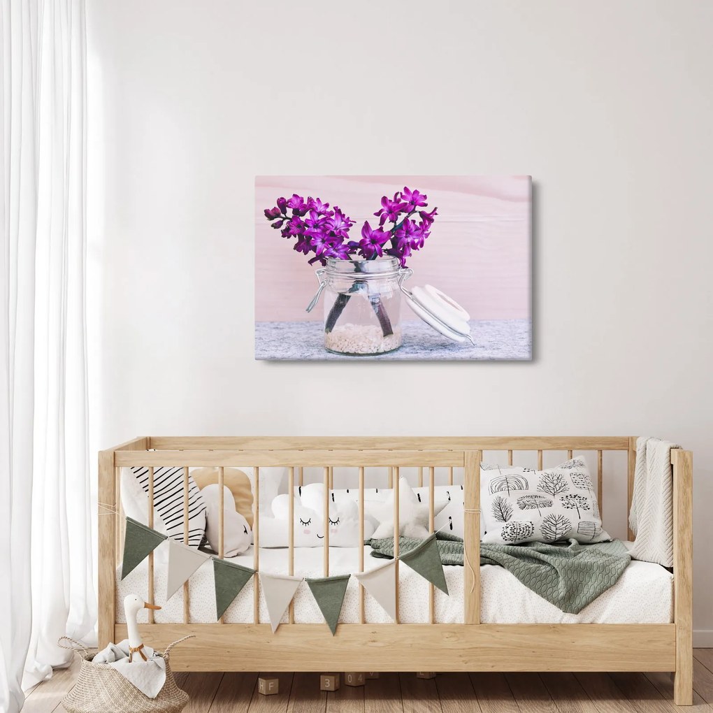 Tablou cu flori violete (90x60 cm)
