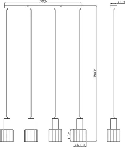 Globo 54318-4H - Lustră suspendată pe cablu WALTON 4xE27/40W/230V