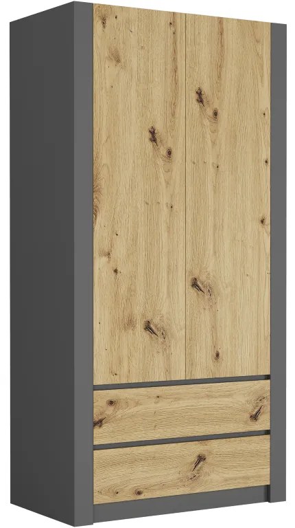 Dulap modern cu două uși MODERN B20 180 x 90 x 55 cm - diferite variante de culoare sonoma mix alb