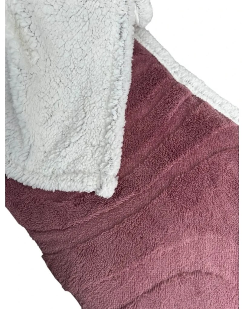 Patura luxoasa din microplus imitatie de miel NESTIVE roz Dimensiuni: 200 x 230 cm