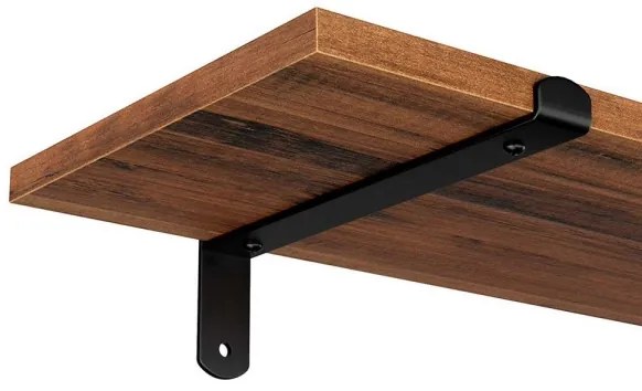 Set de 2 rafturi de perete SHELFY, maro/negru