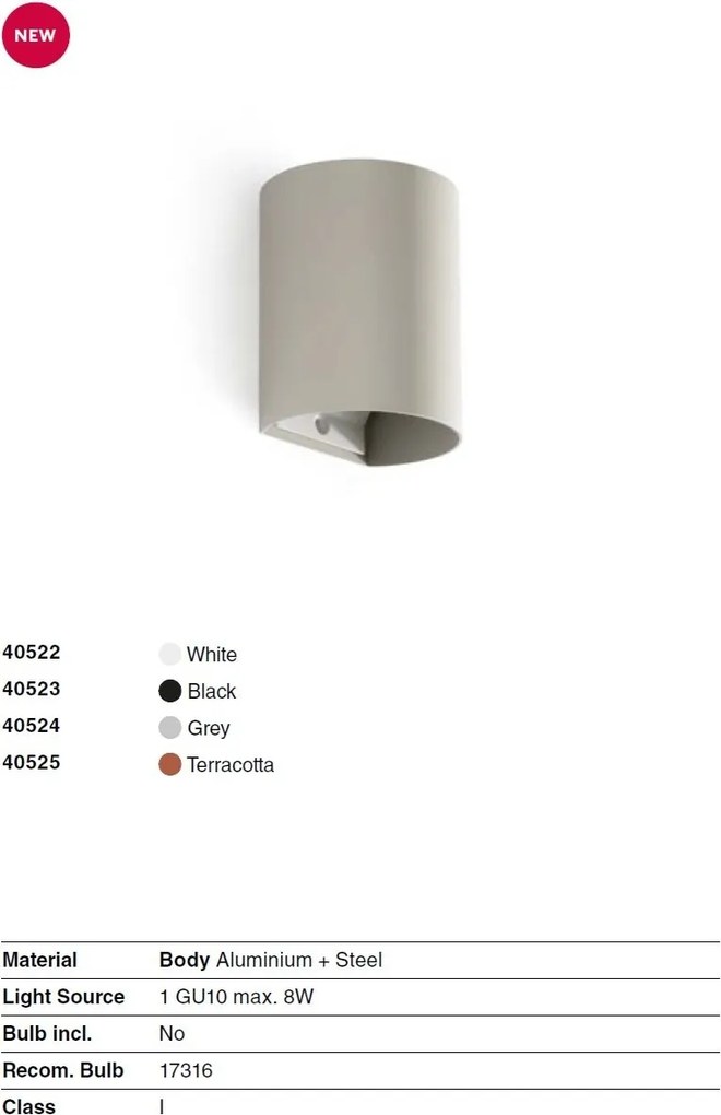 Aplica perete aluminiu negru, 1xGU10, SOLE round