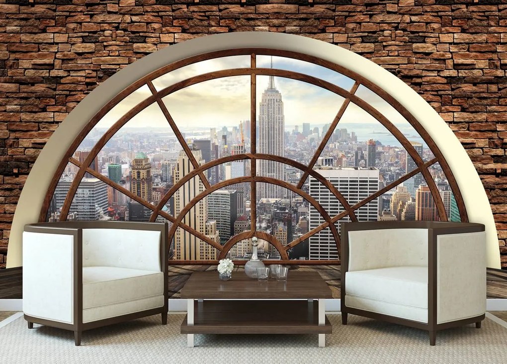 Fototapet - New York - privire din geam (254x184 cm)