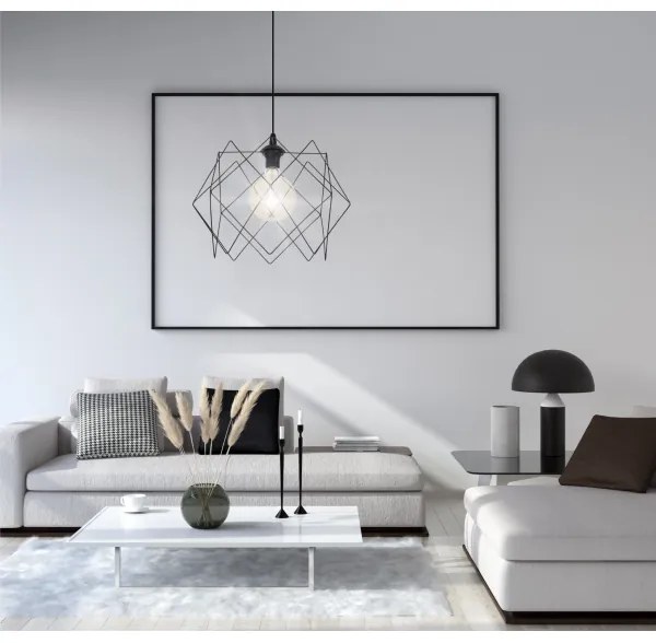 Lustră pe cablu GALL 1xE27/60W/230V negru