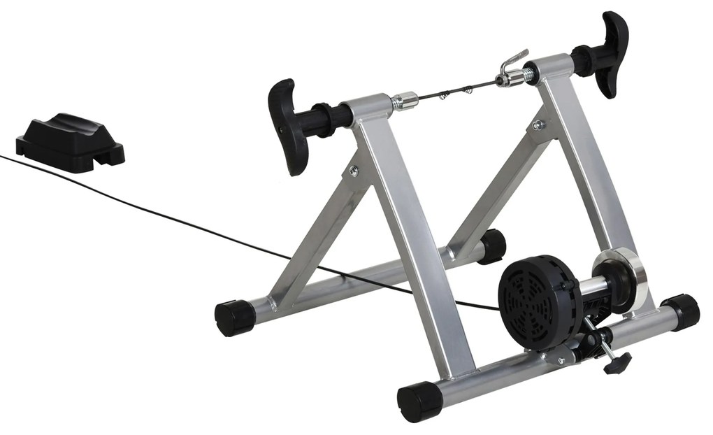 Suport pentru bicicleta cu 5 niveluri de rezistenta reglabile, frana magnetica din tub de otel 54.5x47.2x39.1cm, argintiu HOMCOM | Aosom RO