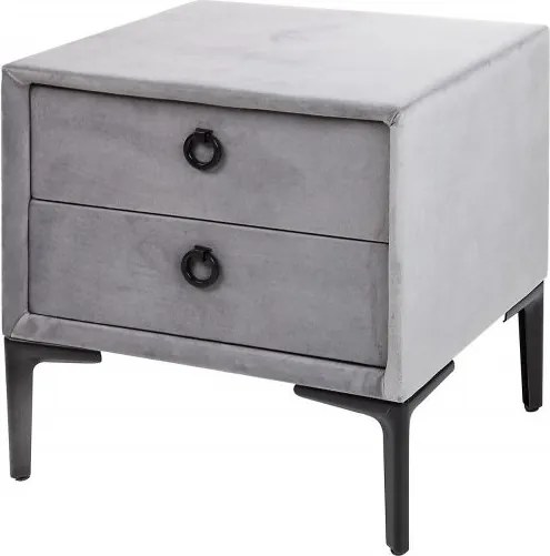 Noptiera, Masuta laterala design modern Cosmopolite, gri-argintiu