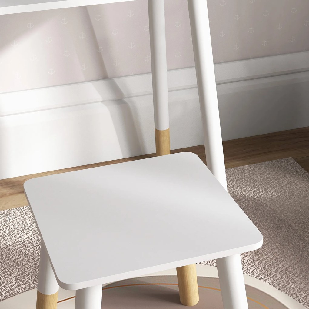 AIYAPLAY Set coafură pentru copii cu taburet, coafură 2 piese pentru copii de la 3 la 6 ani - alb | Aosom Romania