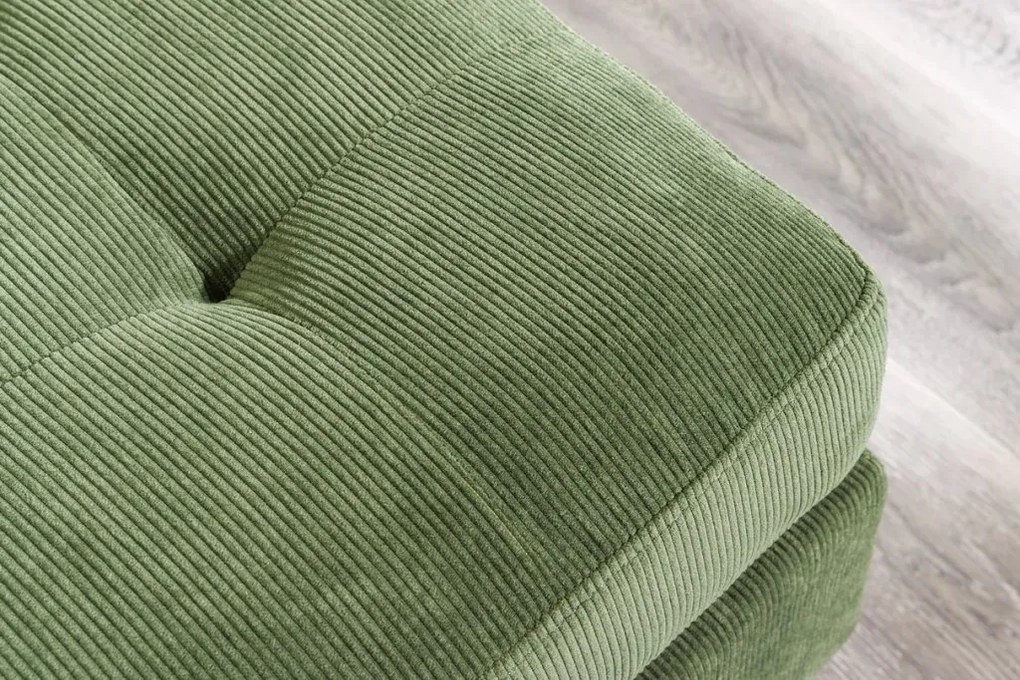 Coltar modern, Catifea raiata, Verde, STOCKHOLM 220cm