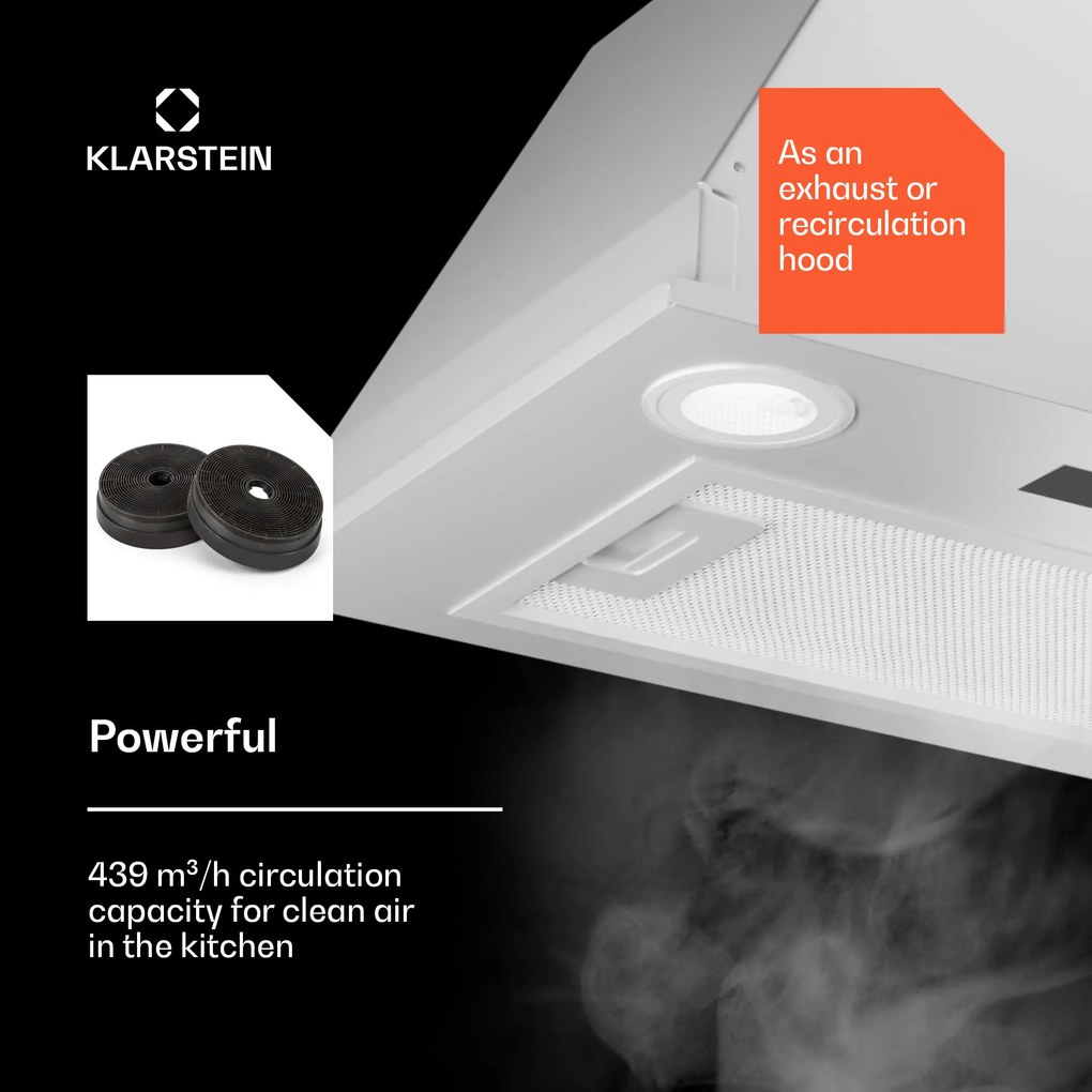 Klarstein Paolo 52 hotă încorporată 52 cm 439 m³/h LED Touch A++