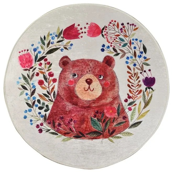 Covor antiderapant pentru copii Conceptum Hypnose Bears Garden, ø 140 cm