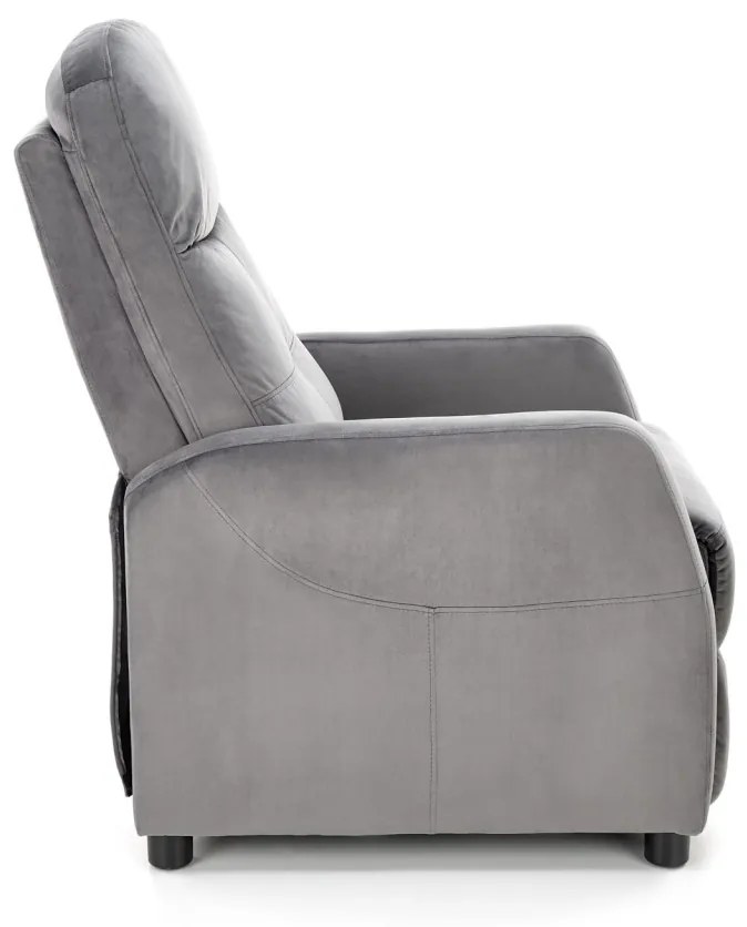 Fotoliu recliner Felipe 2 velvet gri H103 cm