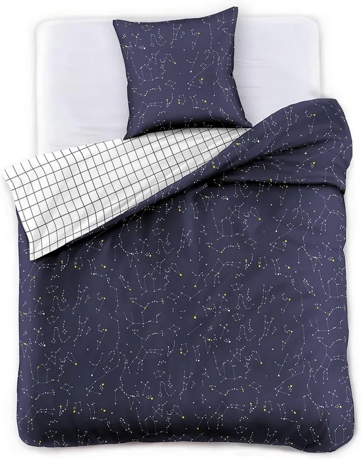 Lenjerie de pat DecoKing Constellation, din satin, 140 x 200 cm, 70 x 90 cm, 140 x 200 cm, 70 x 90 cm