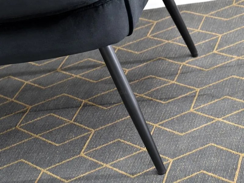 Canapea Etimee S (negru + auriu). Promo -15%. 1111391
