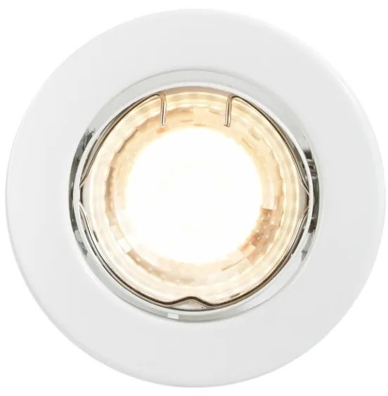 Set de 5 spoturi incastrabile directionabile cu bec GU10 2700K Canis alb