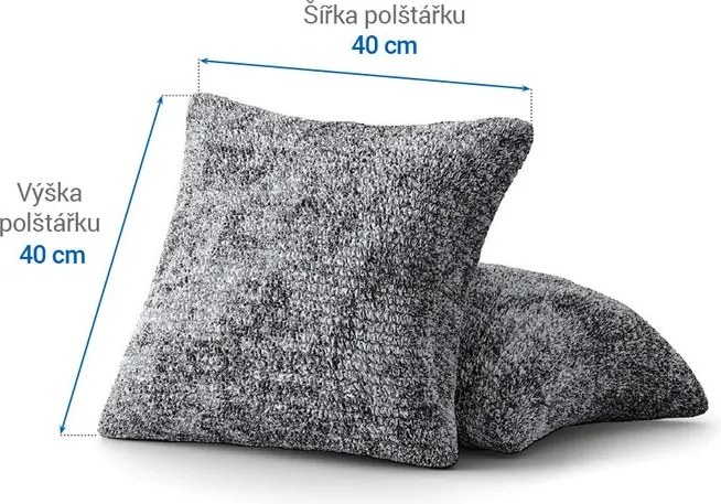 Gaico Huse bielastice MARMO gri feţe de pernă 2 buc (40 x 40 cm)