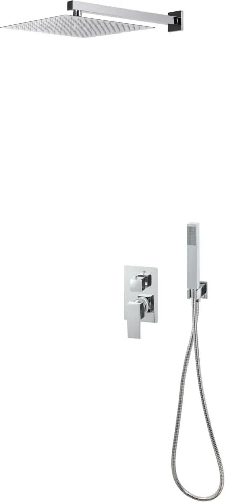 vidaXL Sistem de duș, argintiu, oțel inoxidabil 201